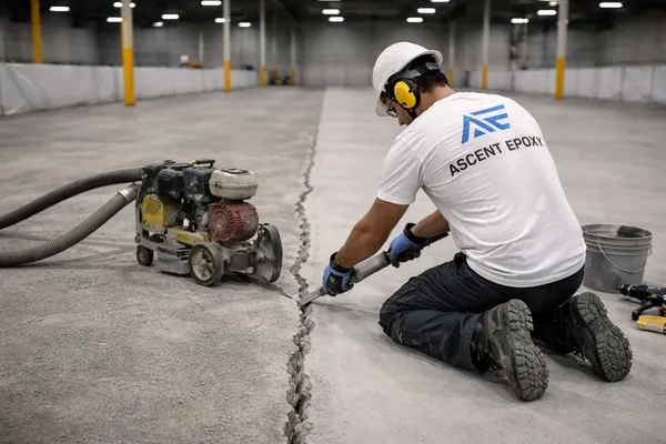 Industrial floor crack repair and substrate preparation Orlando