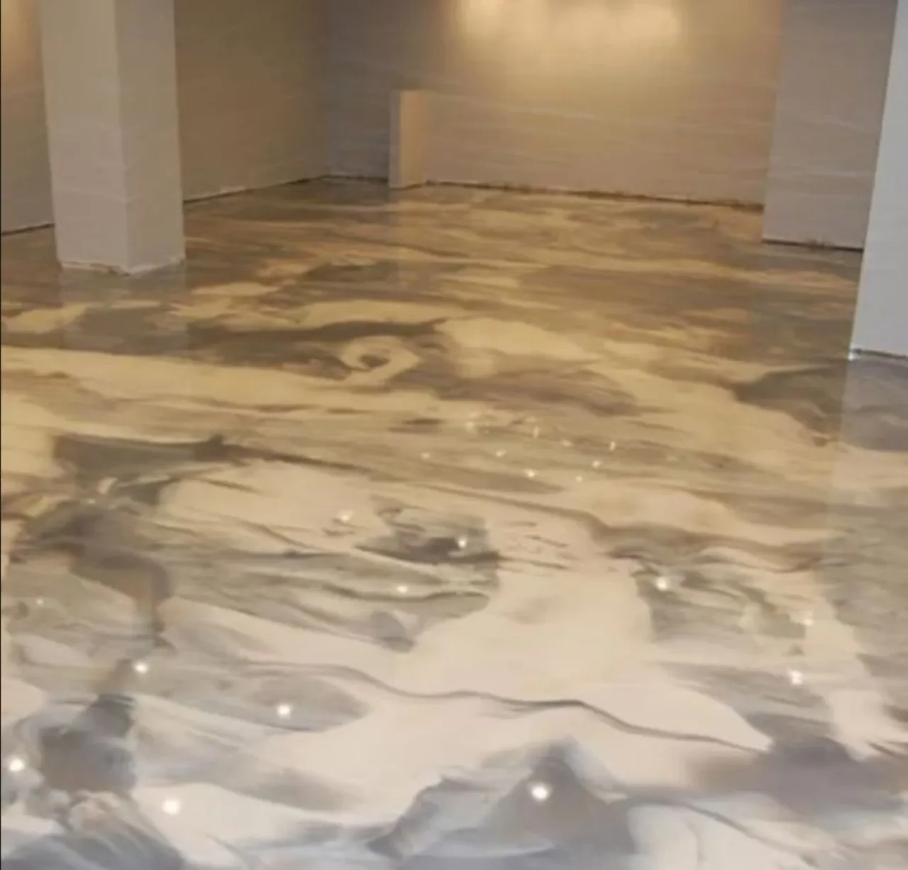 Metallic epoxy floor real Orlando project