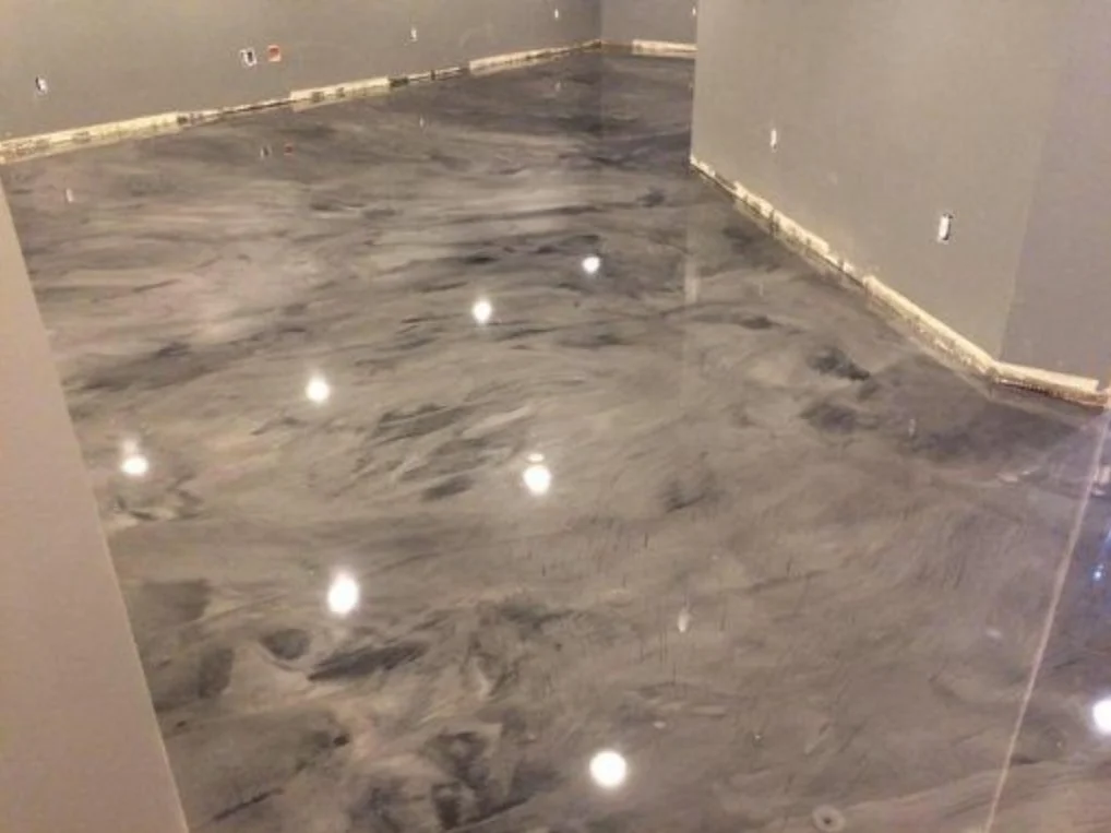 Metallic swirl pattern epoxy floor Orlando