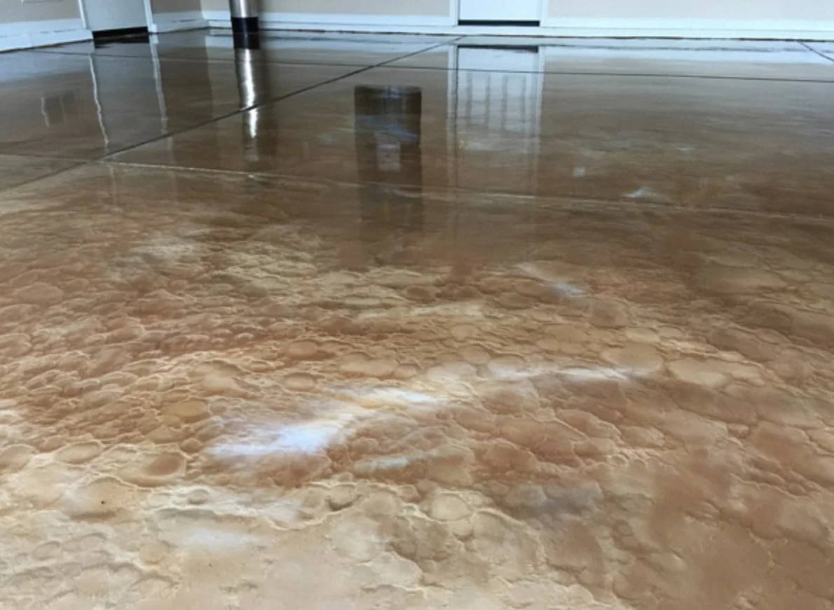 Metallic silver blue epoxy floor Orlando