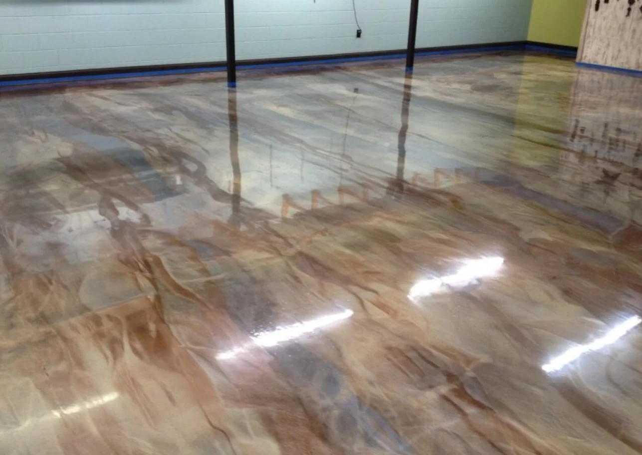 Metallic pearl finish epoxy floor Orlando