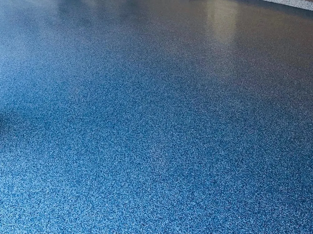 Residential blue flake garage coating Orlando